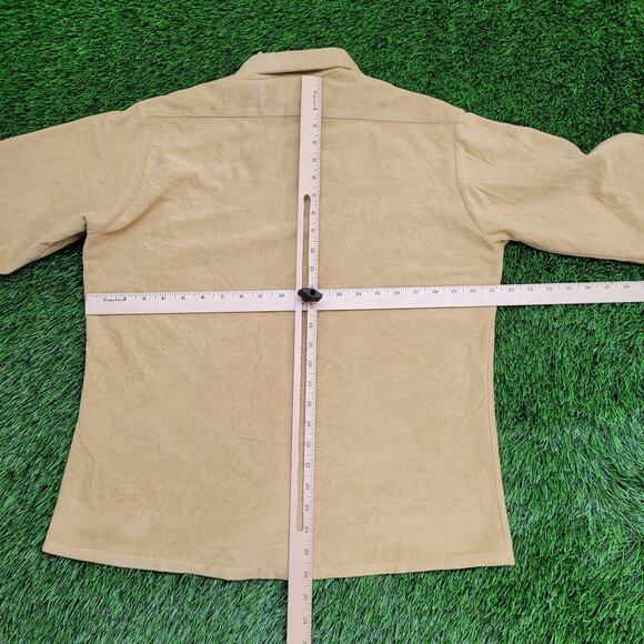 Vintage 70s LEE Chamois Button Shirt Medium 21x26 Beige - Picture 6 of 12